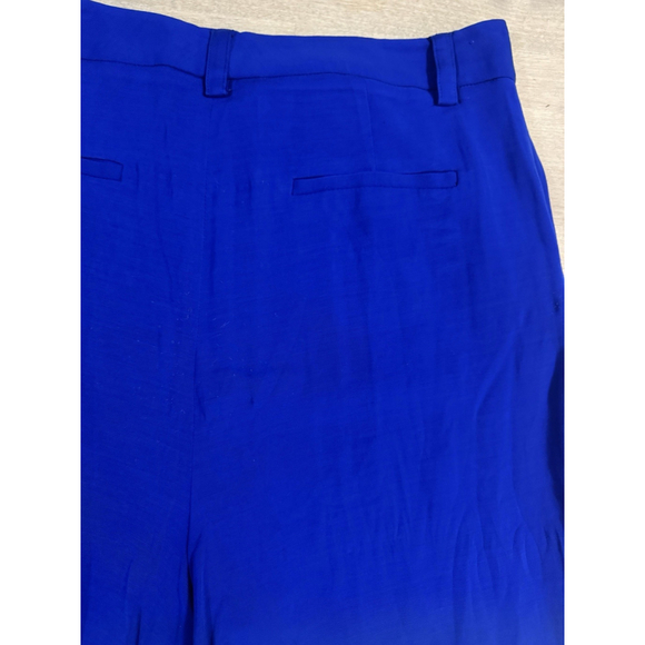 Alice & Olivia Women’s Blue Wide Leg High Rise Viscose/rayon Trouser Pants Sz 12 - Picture 10 of 12
